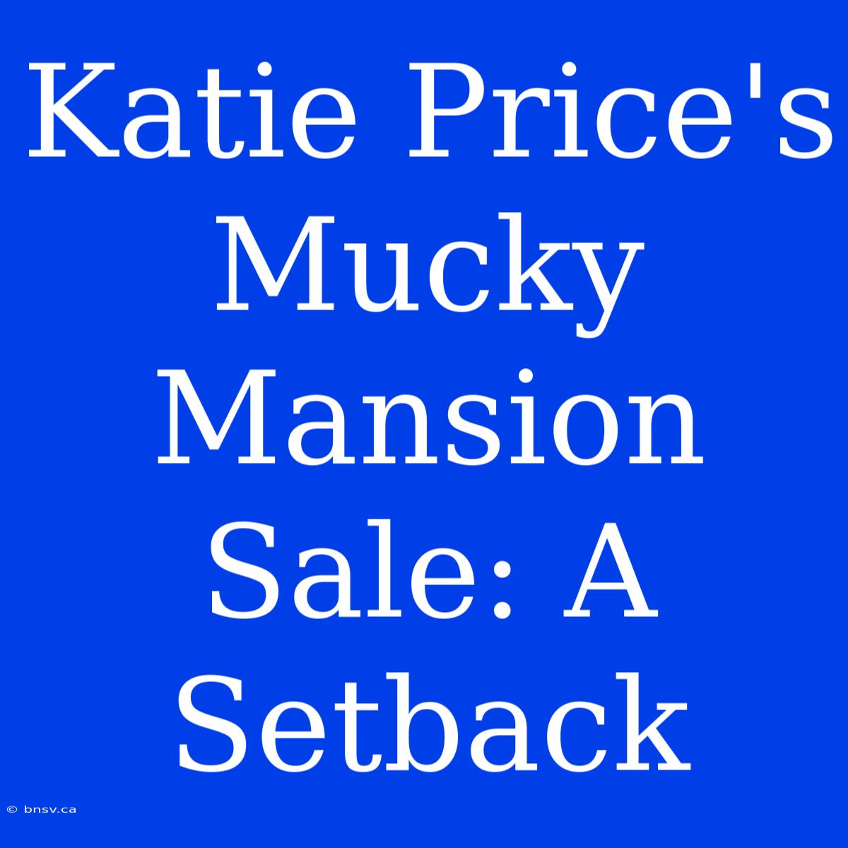 Katie Price's Mucky Mansion Sale: A Setback