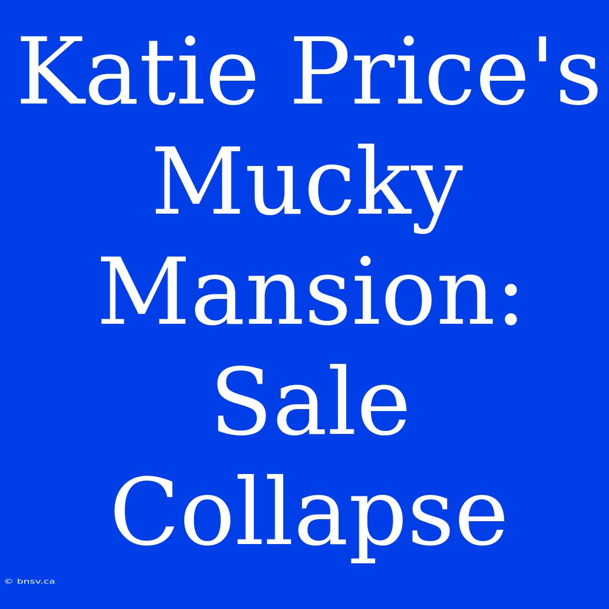 Katie Price's Mucky Mansion: Sale Collapse