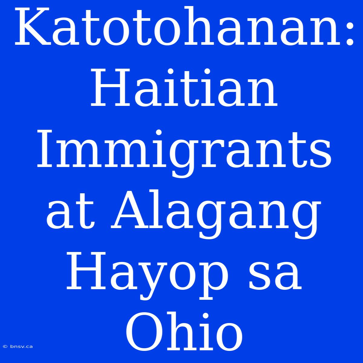 Katotohanan: Haitian Immigrants At Alagang Hayop Sa Ohio