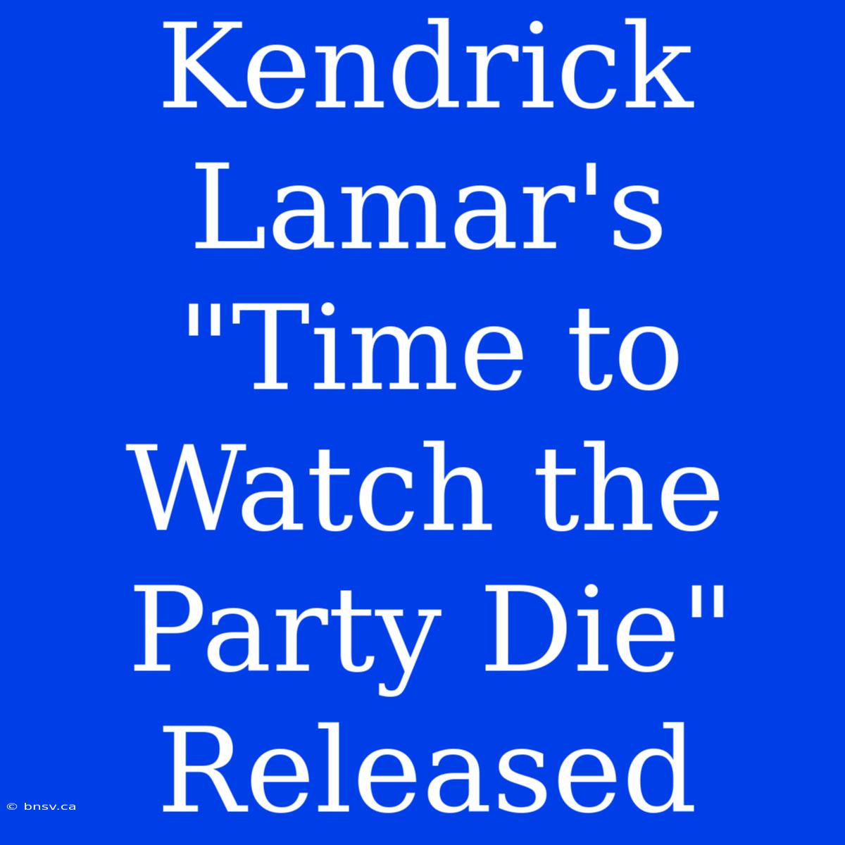 Kendrick Lamar's 