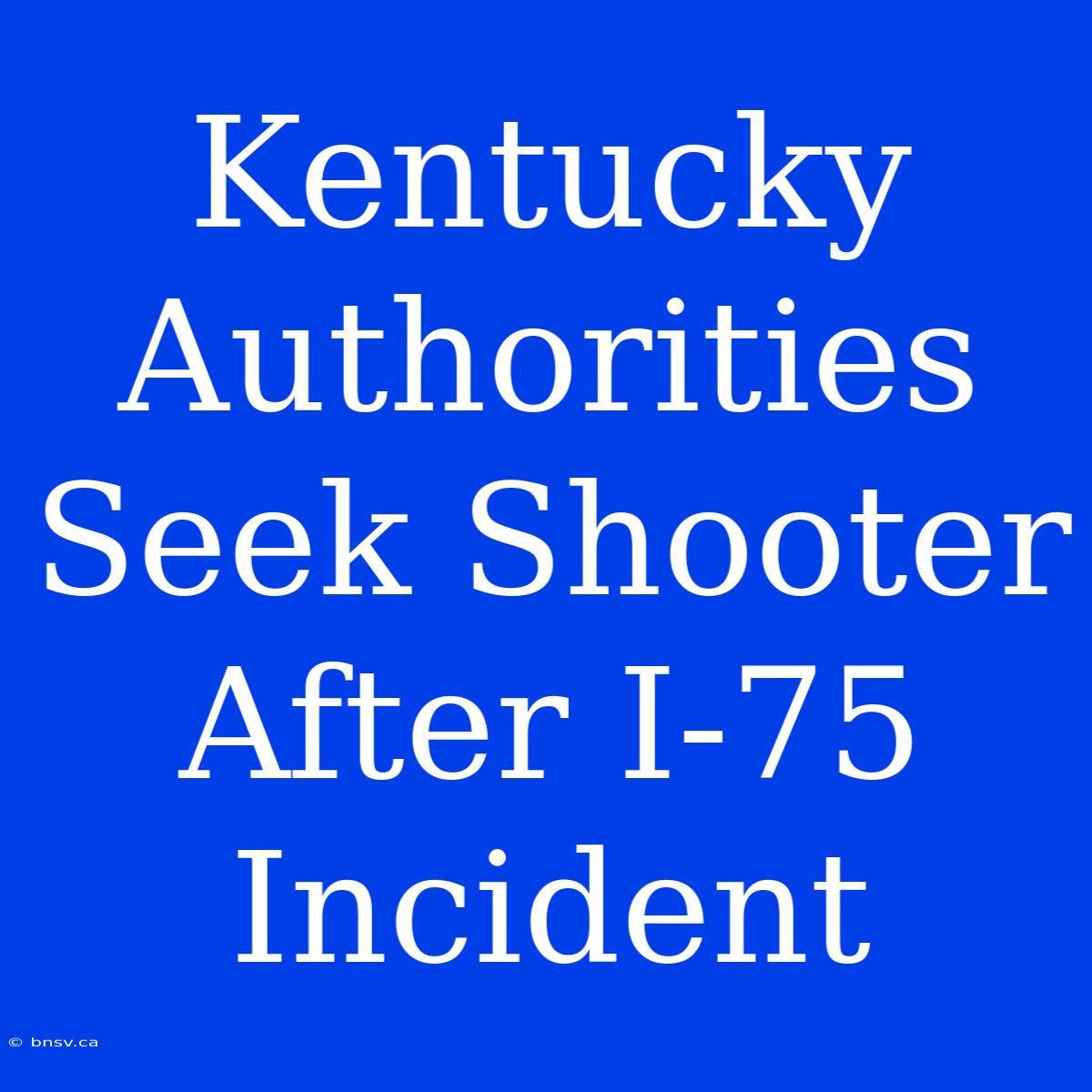 Kentucky Authorities Seek Shooter After I-75 Incident