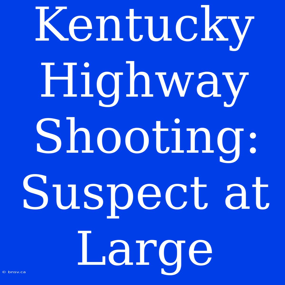 Kentucky Highway Shooting: Suspect At Large