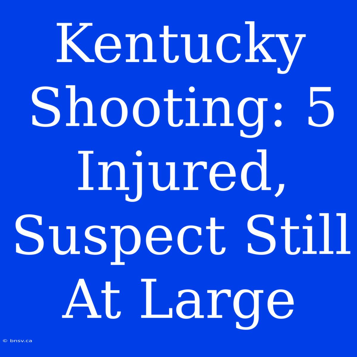 Kentucky Shooting: 5 Injured, Suspect Still At Large