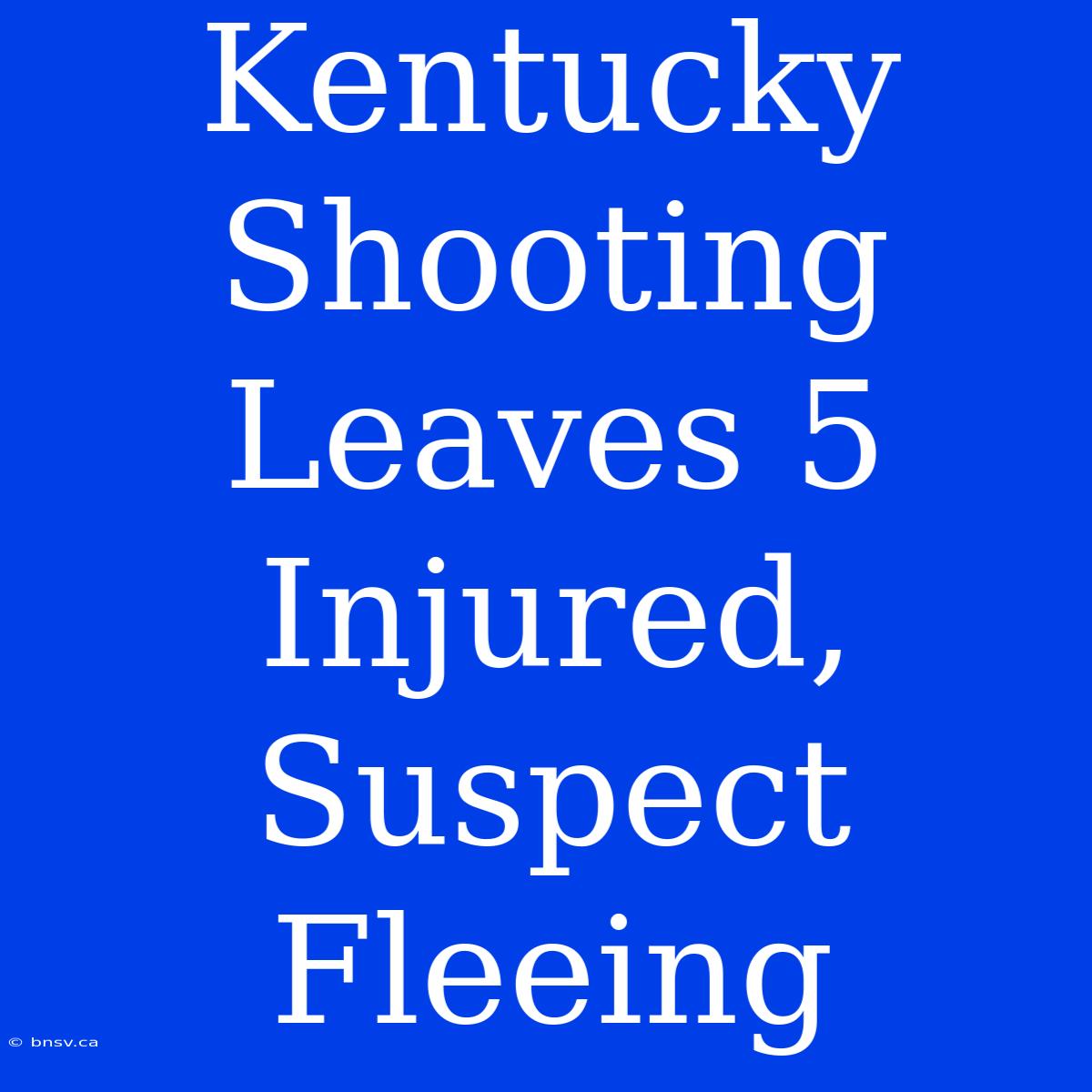 Kentucky Shooting Leaves 5 Injured, Suspect Fleeing