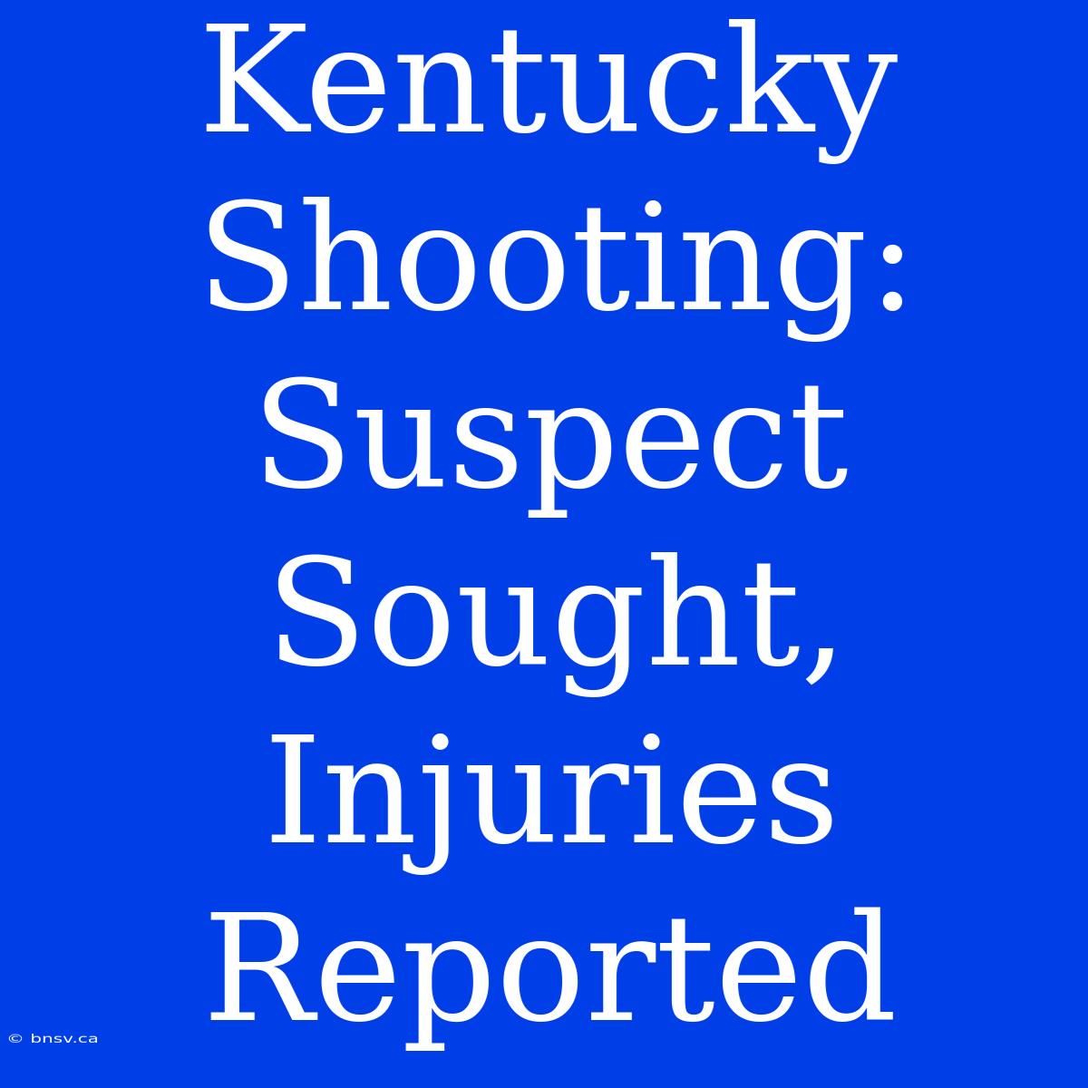 Kentucky Shooting: Suspect Sought, Injuries Reported