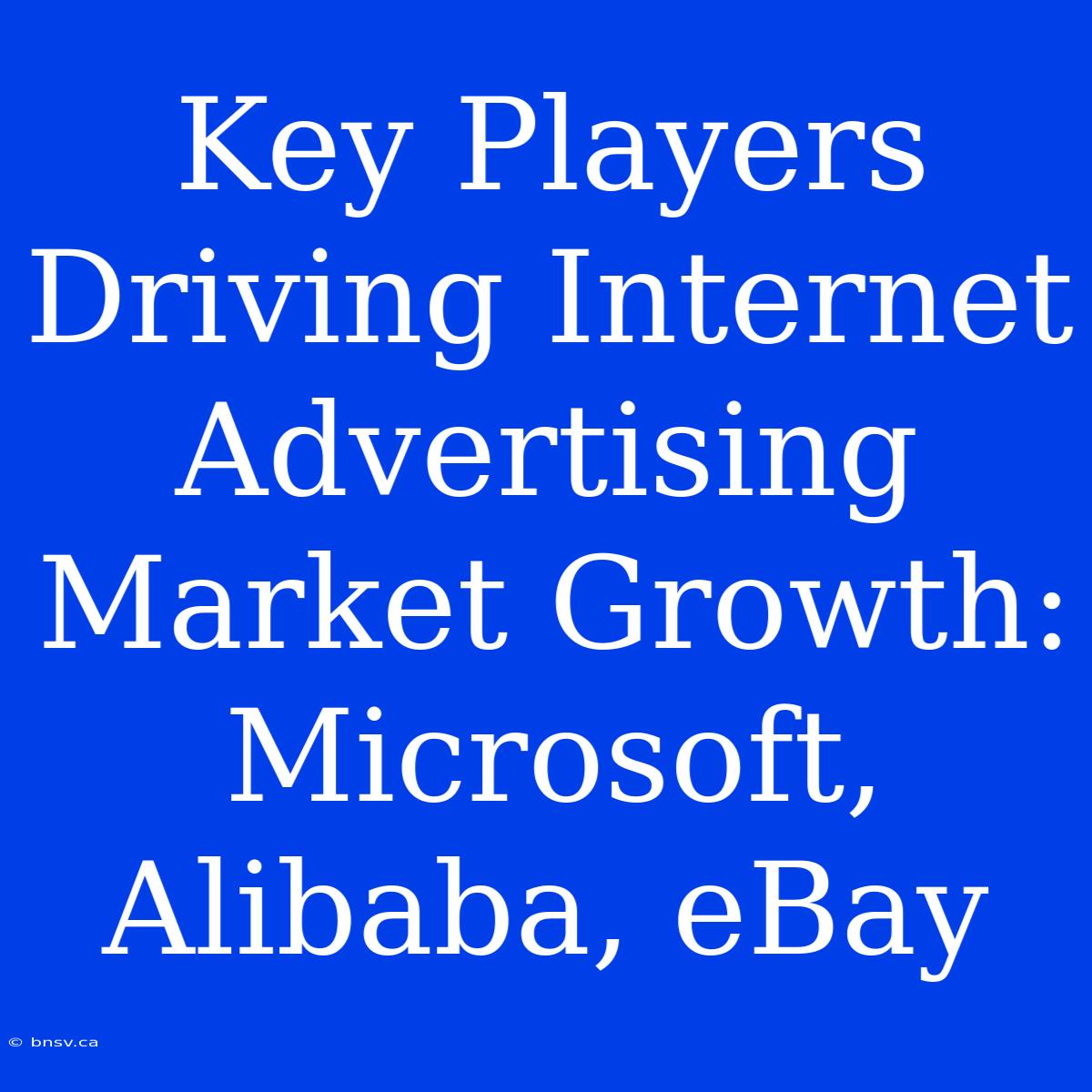 Key Players Driving Internet Advertising Market Growth: Microsoft, Alibaba, EBay