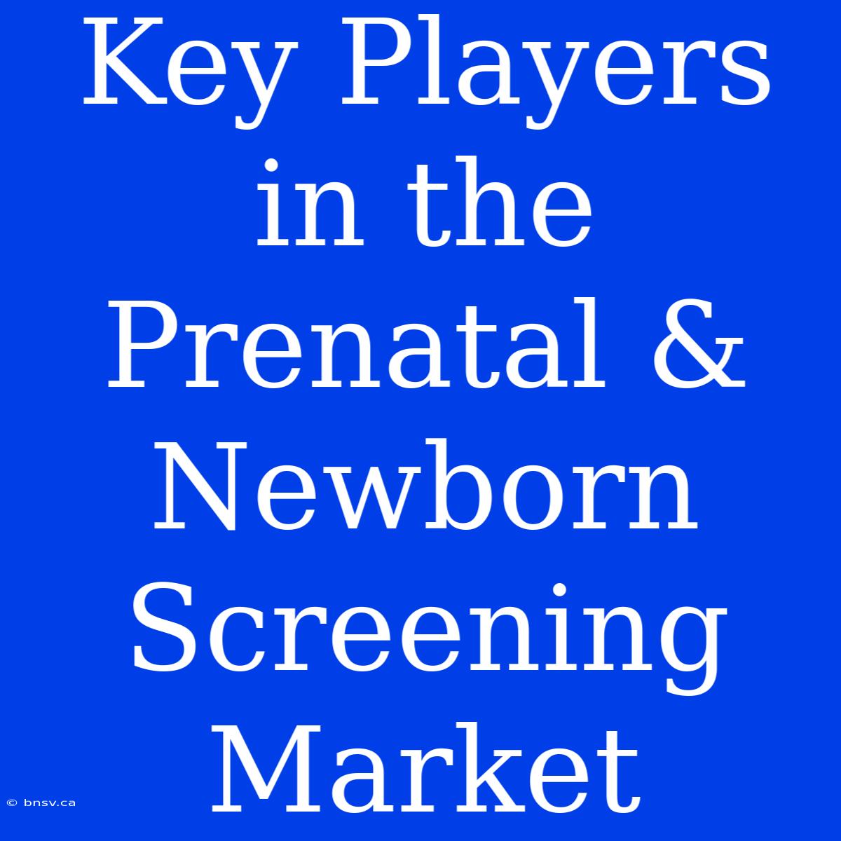 Key Players In The Prenatal & Newborn Screening Market