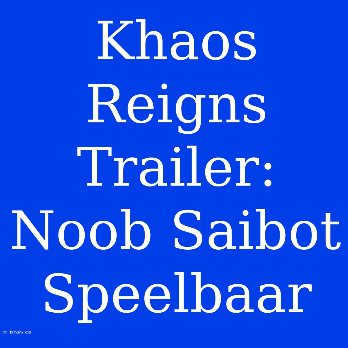 Khaos Reigns Trailer: Noob Saibot Speelbaar