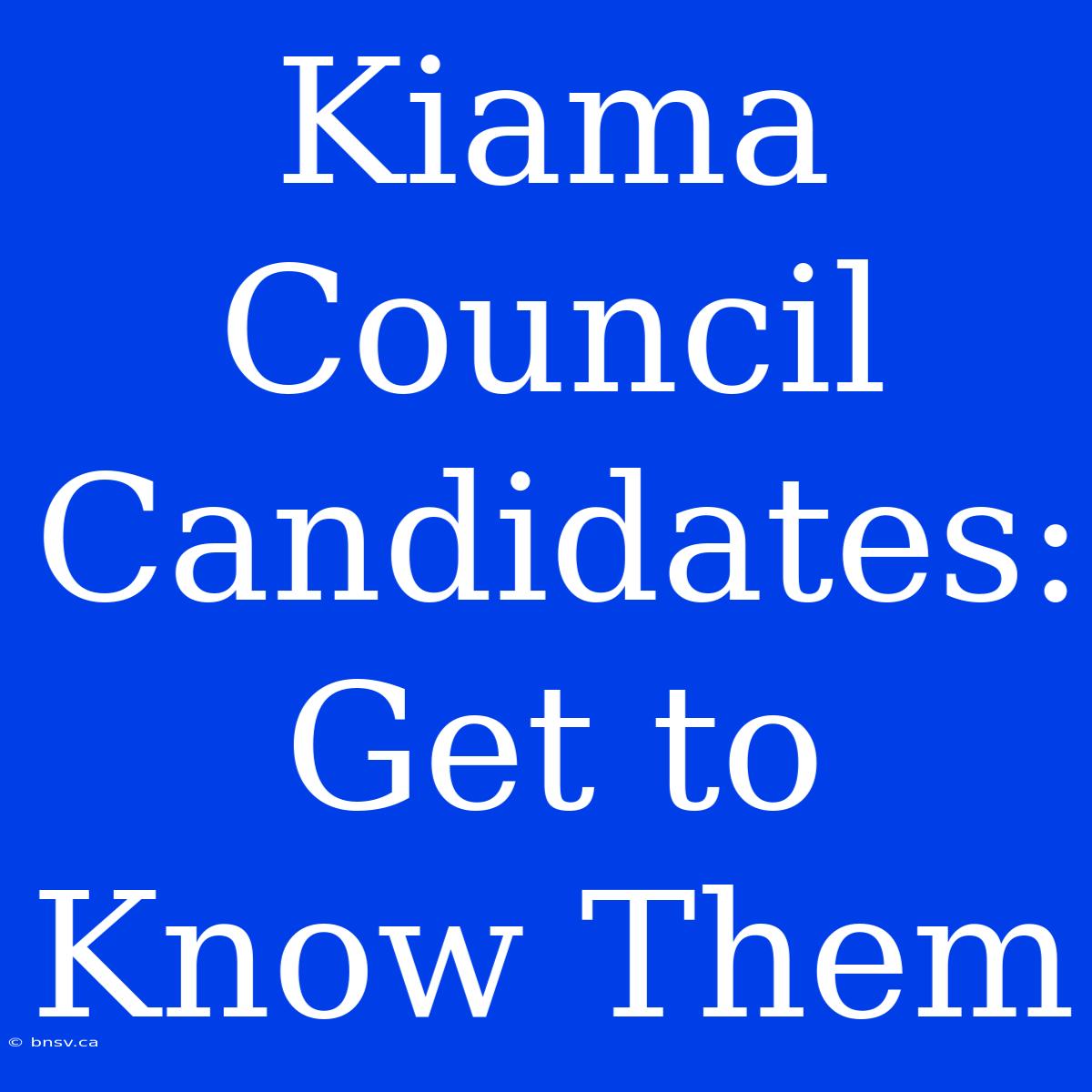 Kiama Council Candidates: Get To Know Them