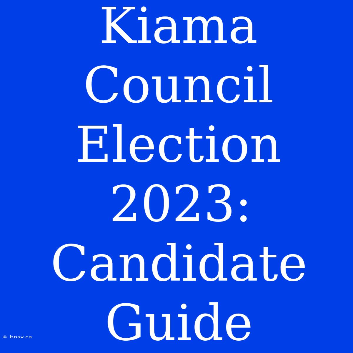 Kiama Council Election 2023: Candidate Guide