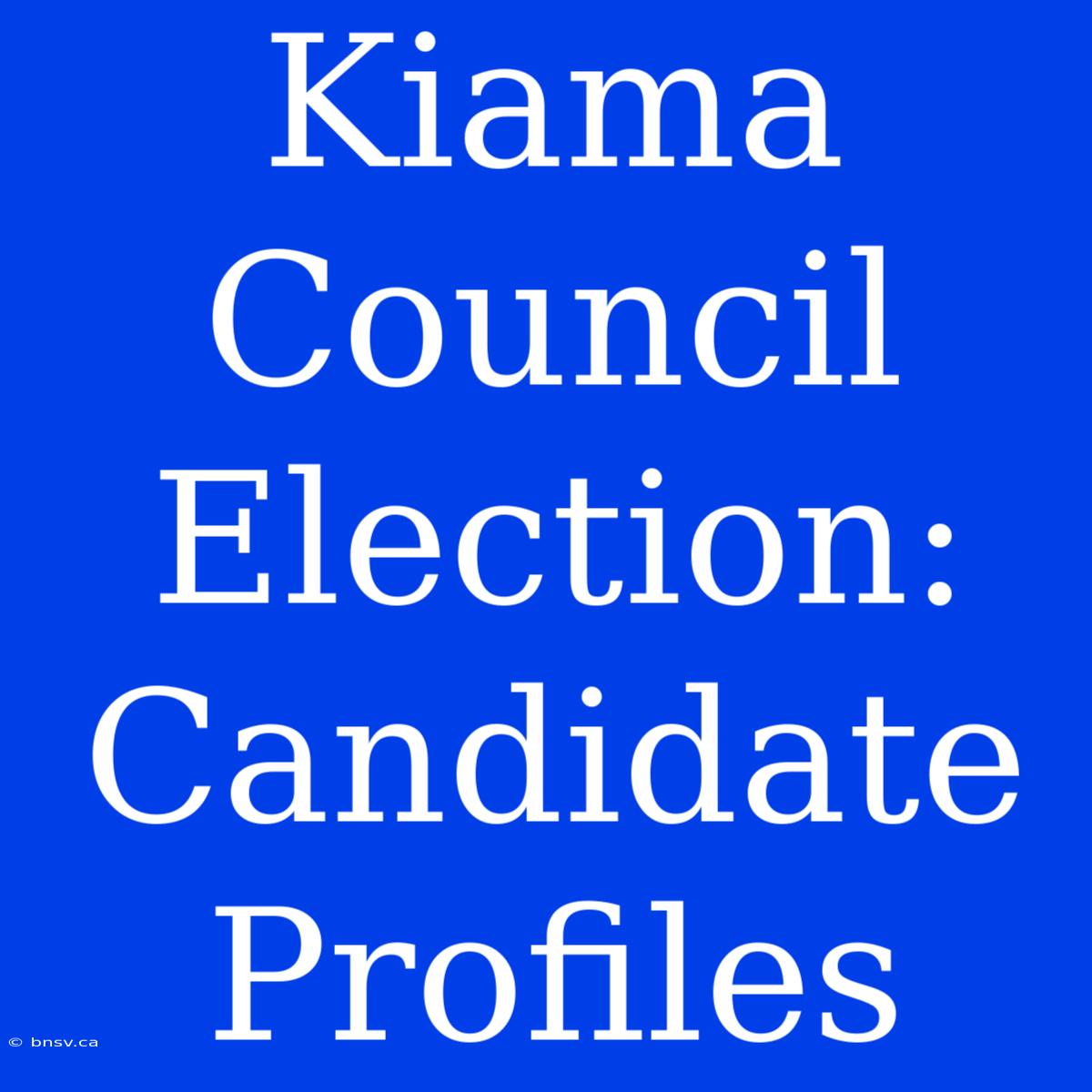 Kiama Council Election: Candidate Profiles