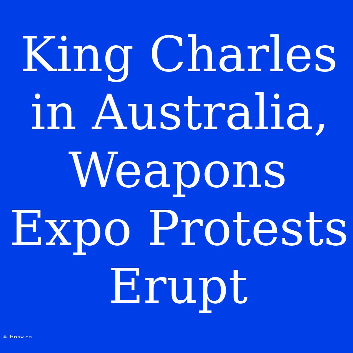 King Charles In Australia, Weapons Expo Protests Erupt