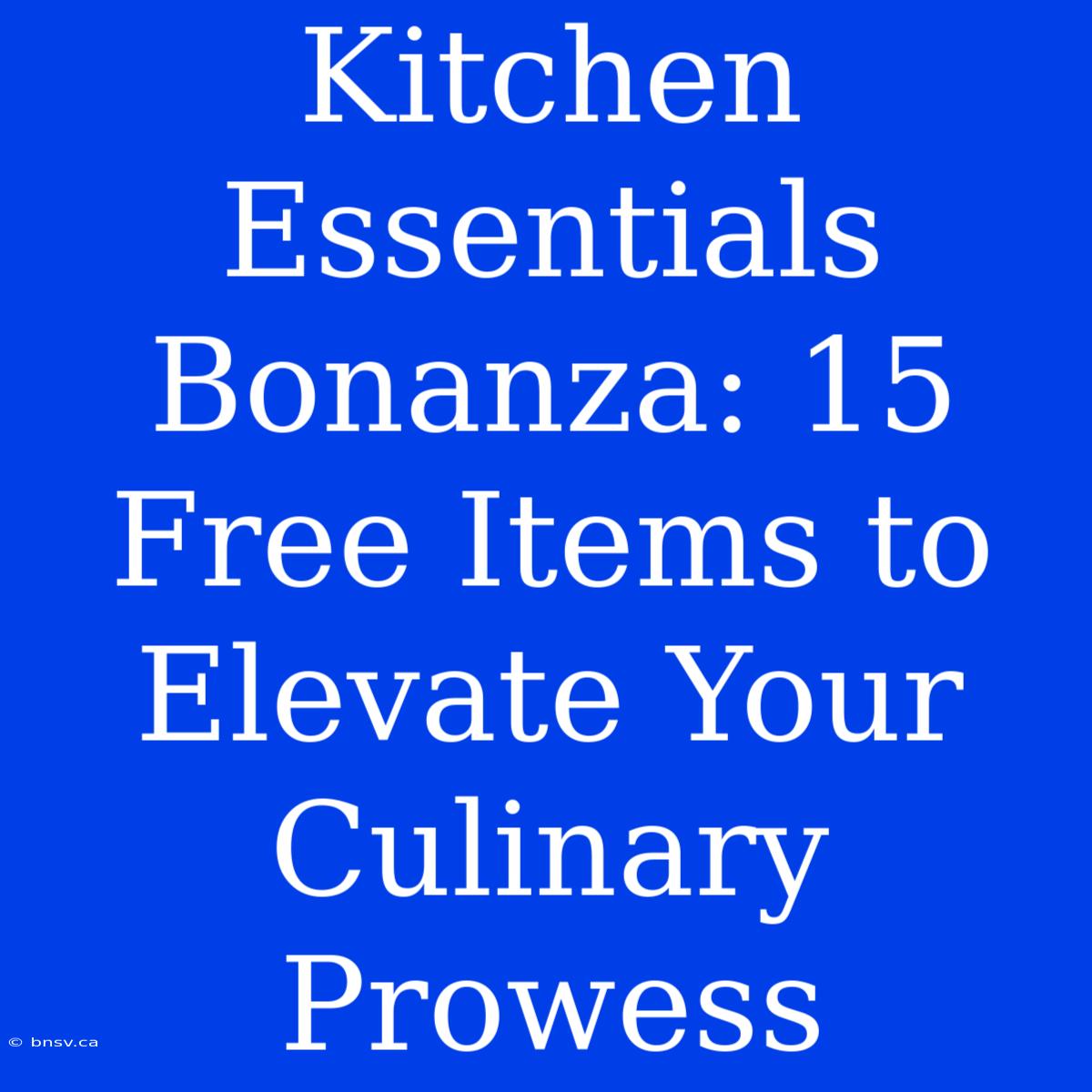 Kitchen Essentials Bonanza: 15 Free Items To Elevate Your Culinary Prowess