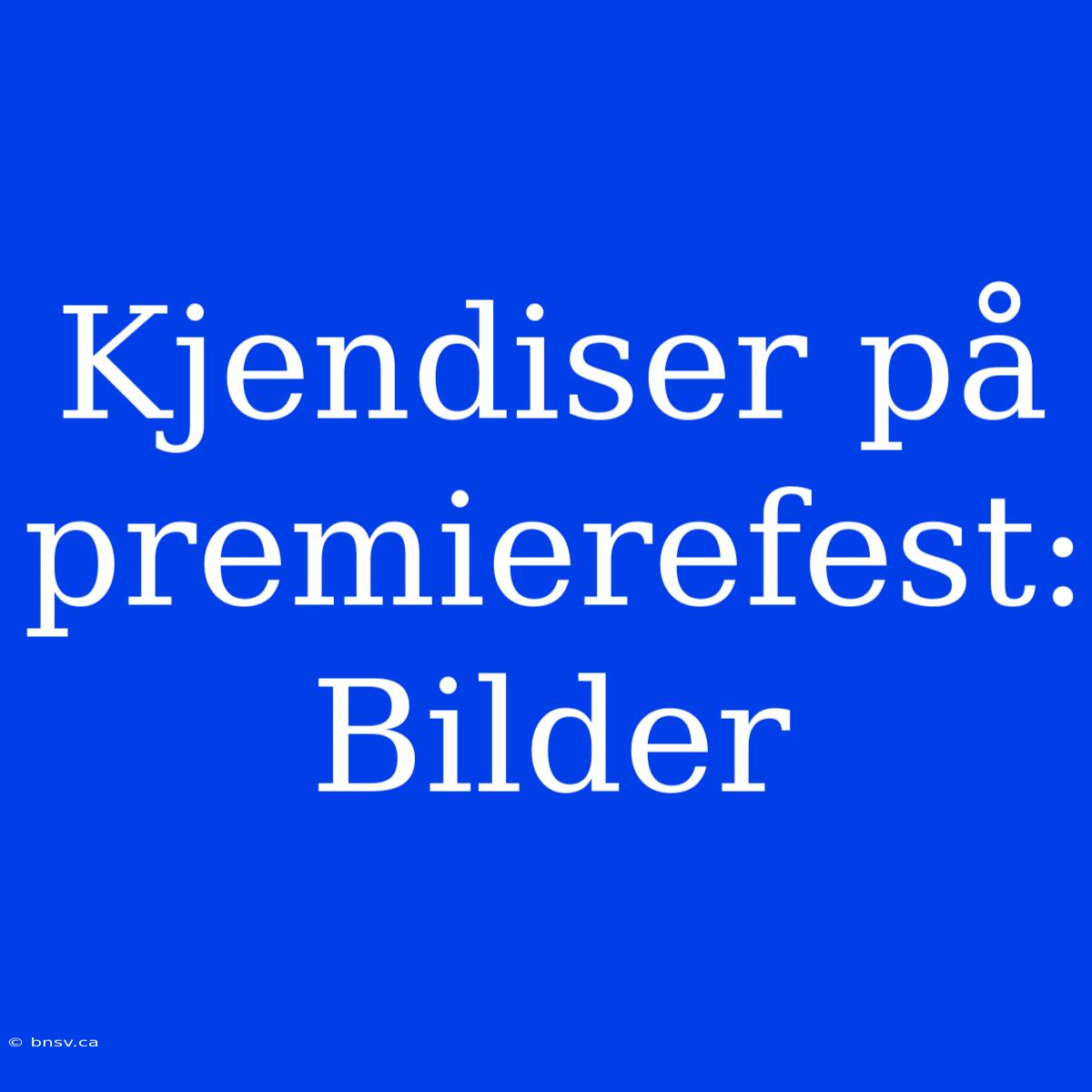 Kjendiser På Premierefest: Bilder