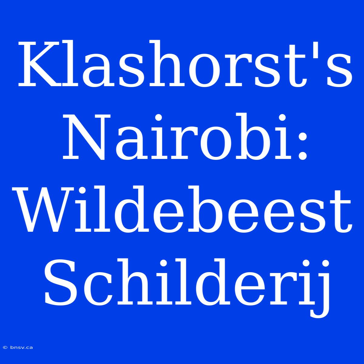 Klashorst's Nairobi: Wildebeest Schilderij