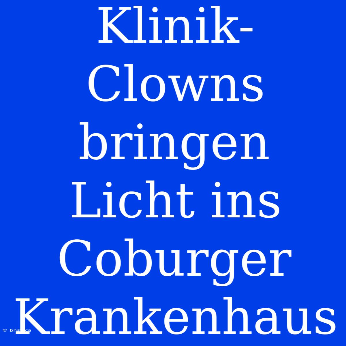 Klinik-Clowns Bringen Licht Ins Coburger Krankenhaus