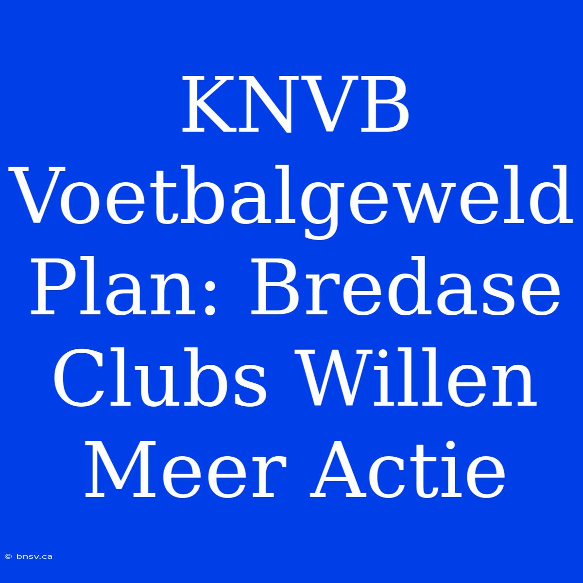 KNVB Voetbalgeweld Plan: Bredase Clubs Willen Meer Actie