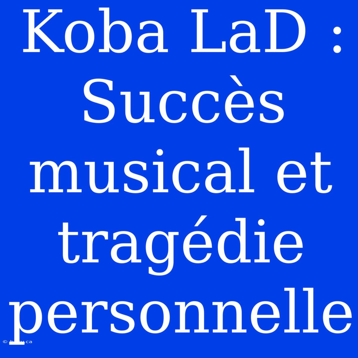 Koba LaD : Succès Musical Et Tragédie Personnelle