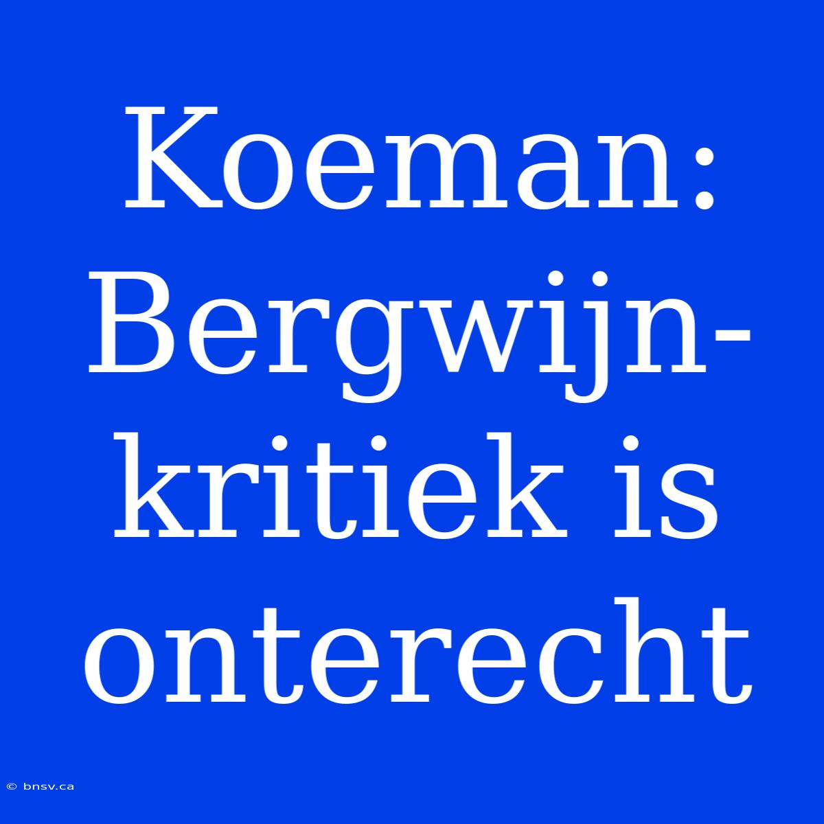 Koeman: Bergwijn-kritiek Is Onterecht