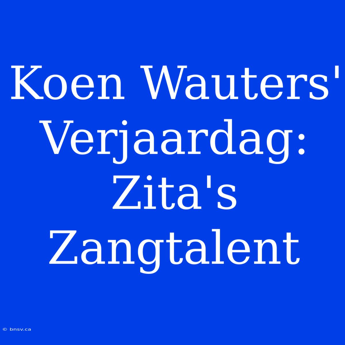 Koen Wauters' Verjaardag: Zita's Zangtalent