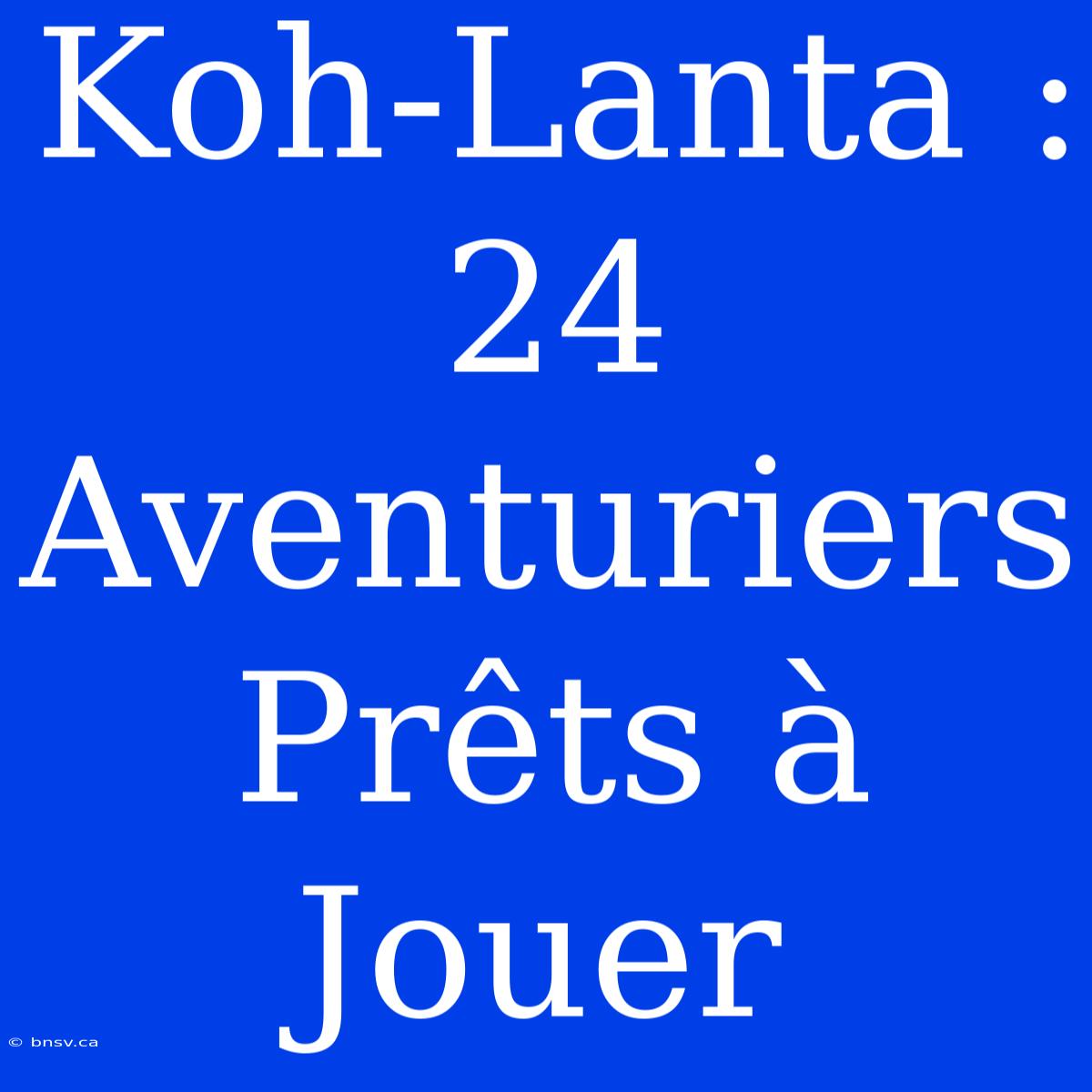 Koh-Lanta : 24 Aventuriers Prêts À Jouer