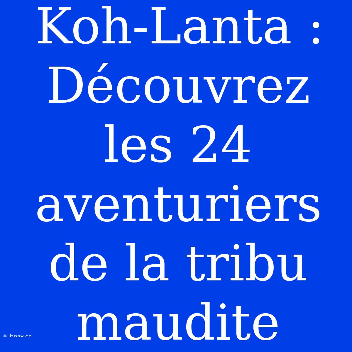 Koh-Lanta : Découvrez Les 24 Aventuriers De La Tribu Maudite