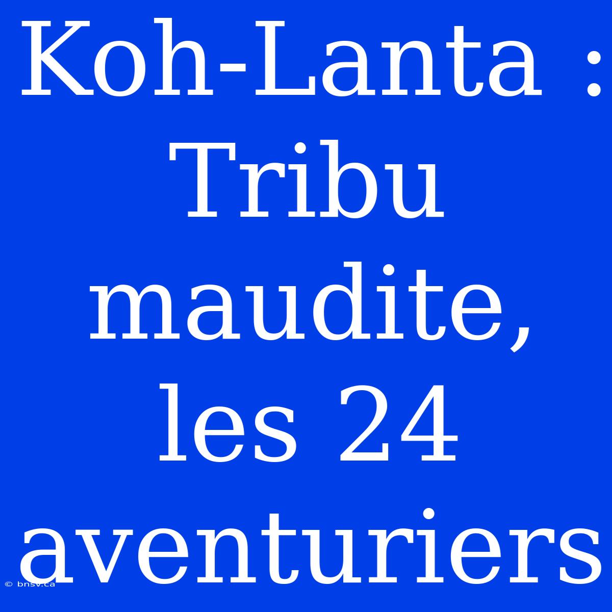 Koh-Lanta : Tribu Maudite, Les 24 Aventuriers