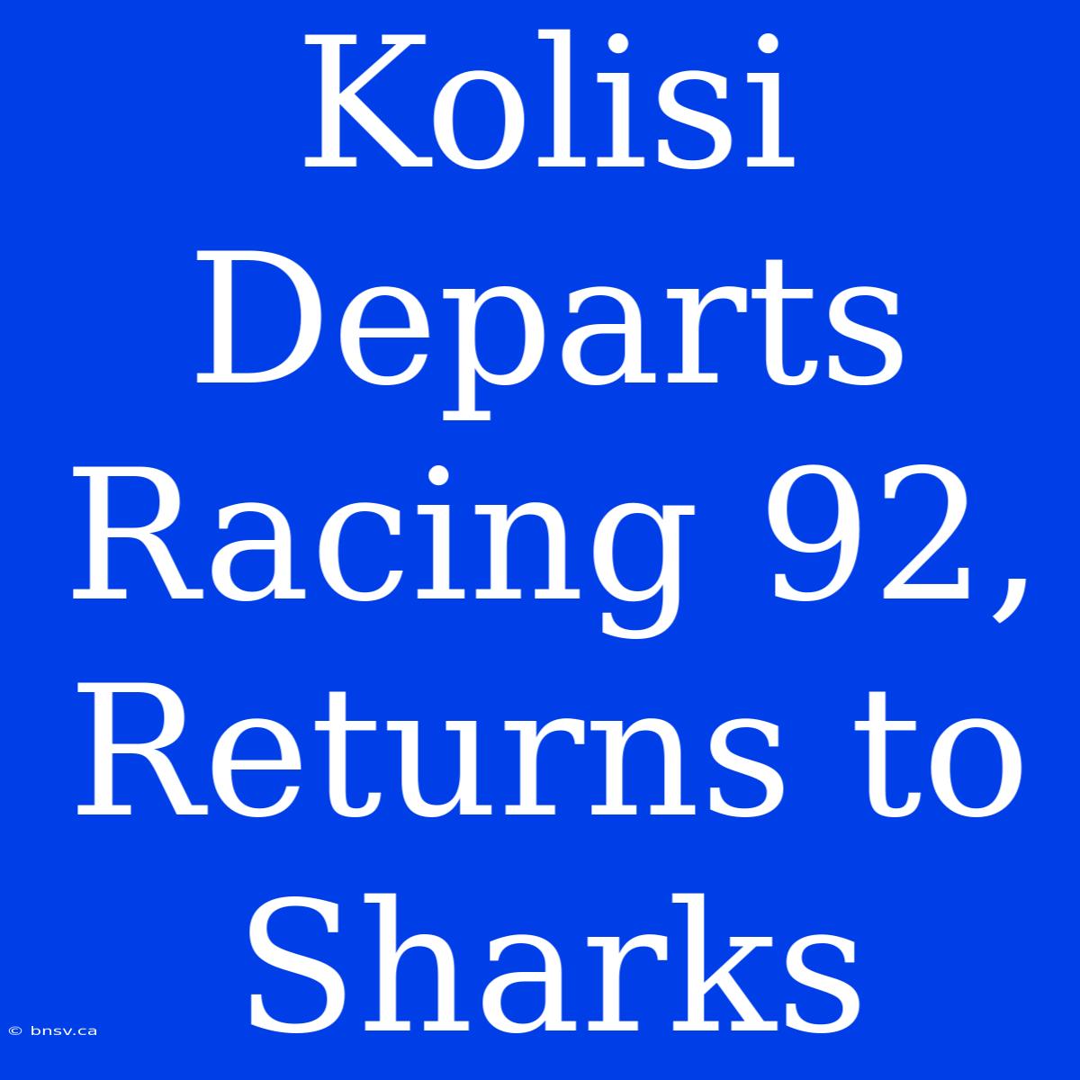 Kolisi Departs Racing 92, Returns To Sharks