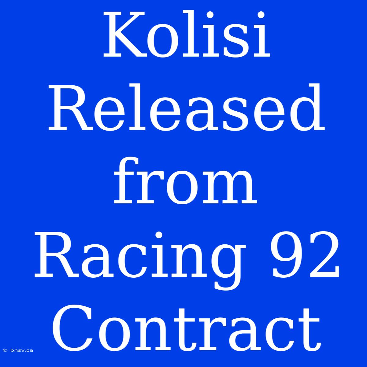 Kolisi Released From Racing 92 Contract