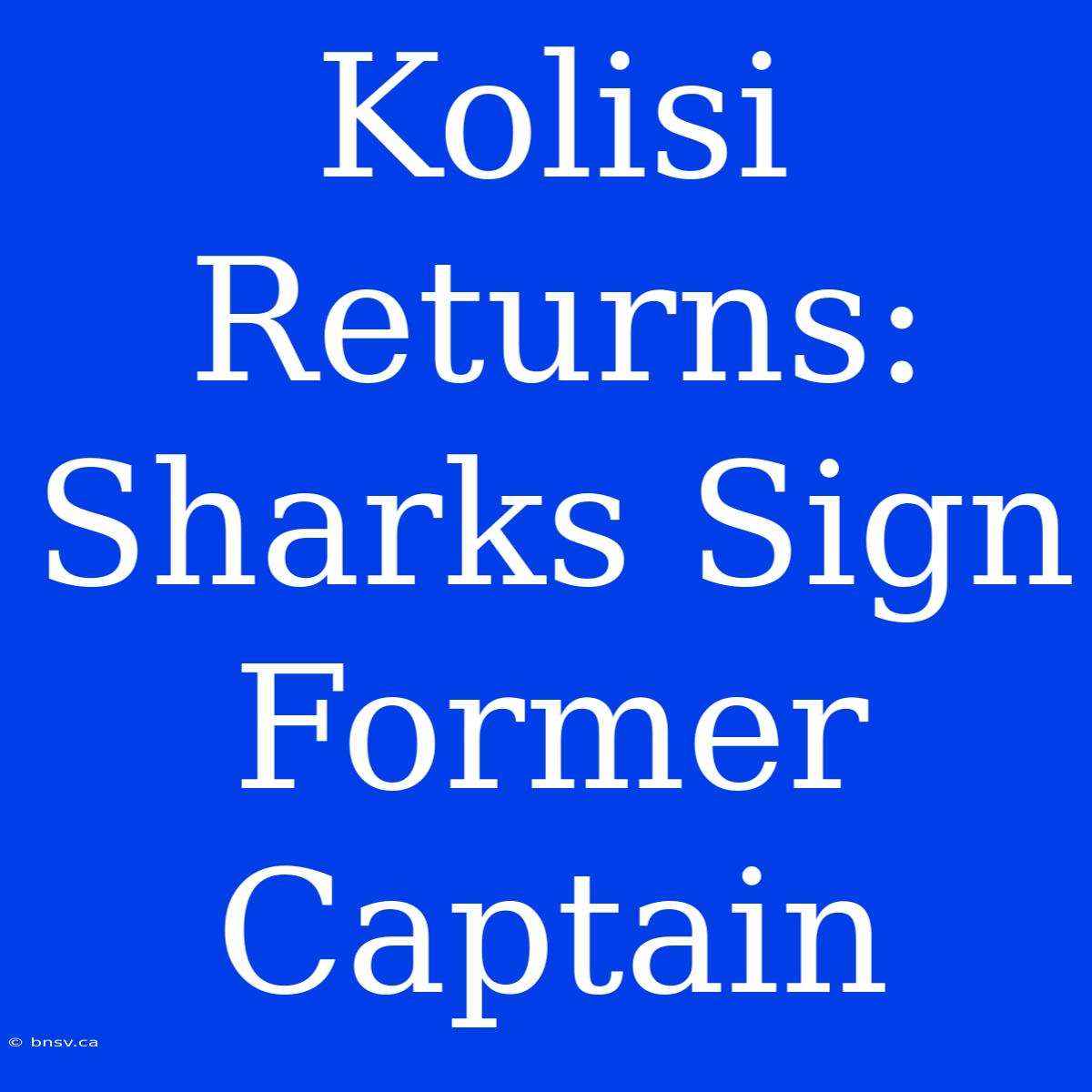 Kolisi Returns: Sharks Sign Former Captain