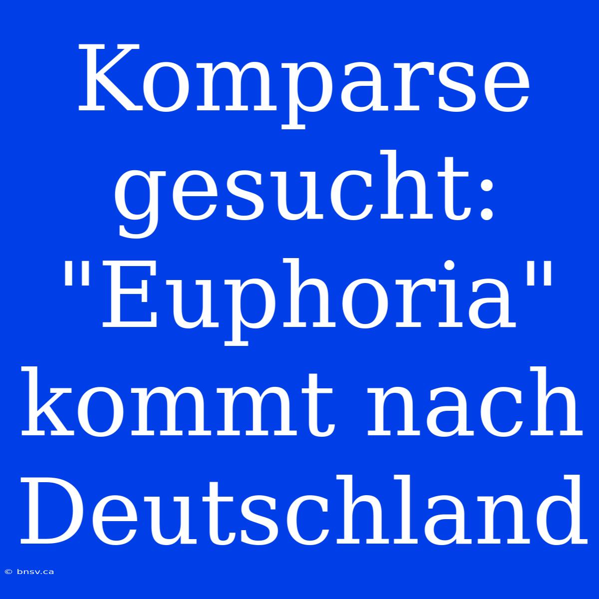 Komparse Gesucht: 