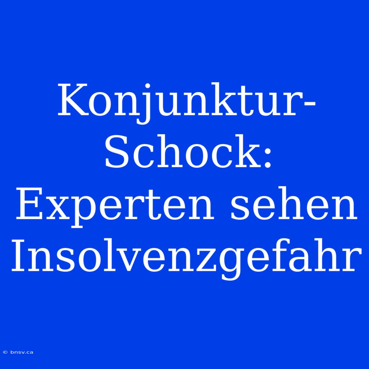 Konjunktur-Schock: Experten Sehen Insolvenzgefahr