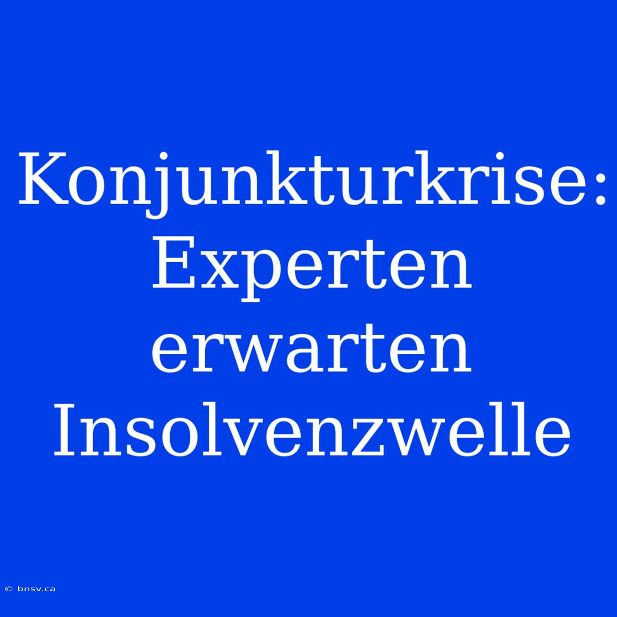 Konjunkturkrise: Experten Erwarten Insolvenzwelle