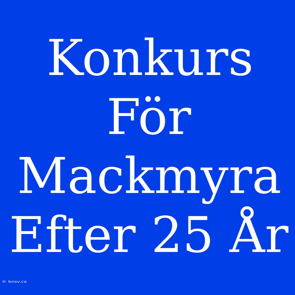 Konkurs För Mackmyra Efter 25 År