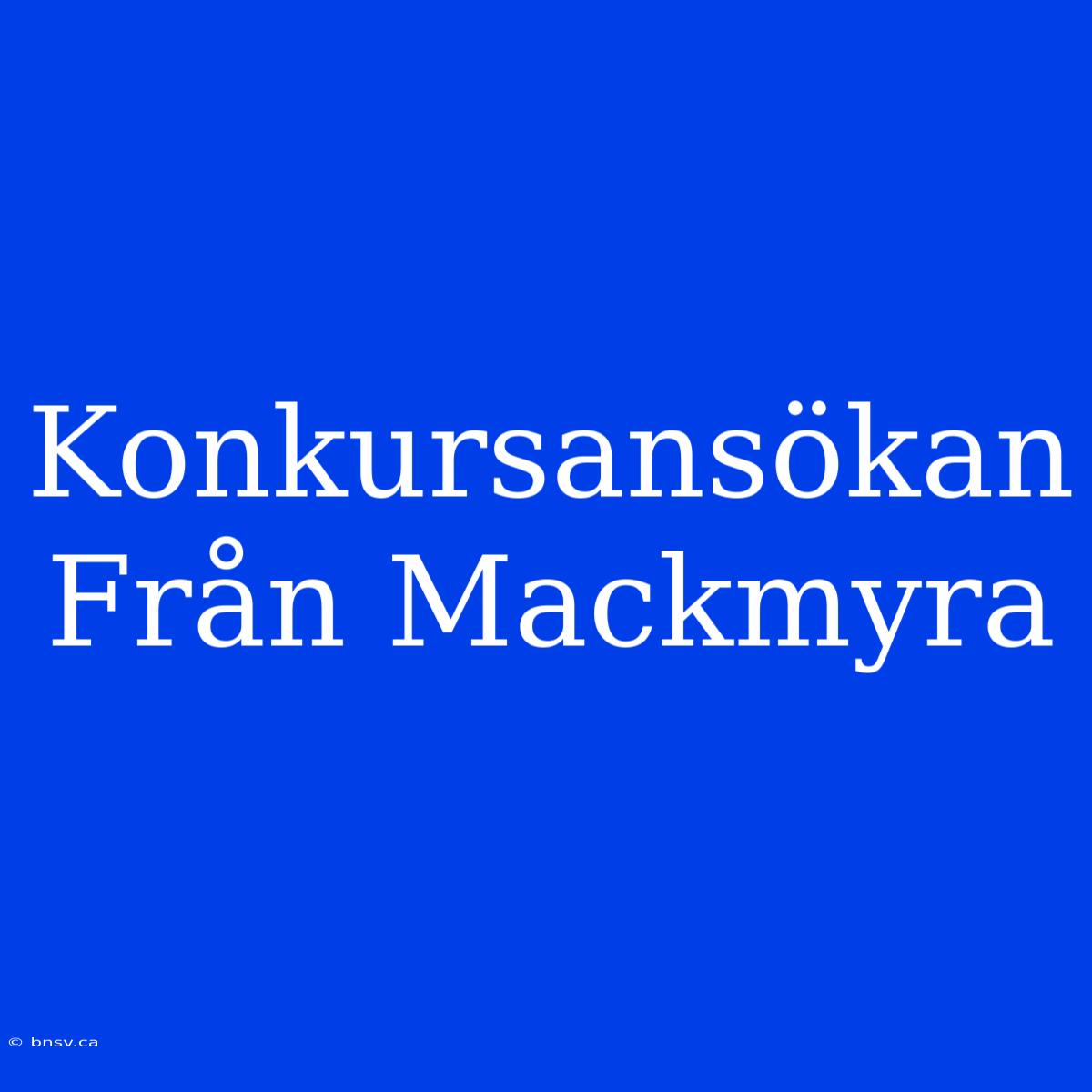 Konkursansökan Från Mackmyra