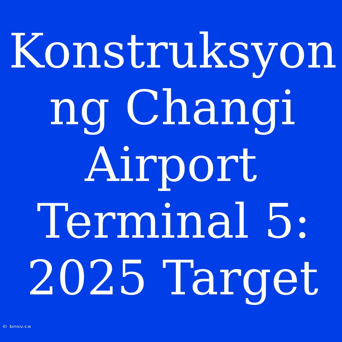 Konstruksyon Ng Changi Airport Terminal 5: 2025 Target