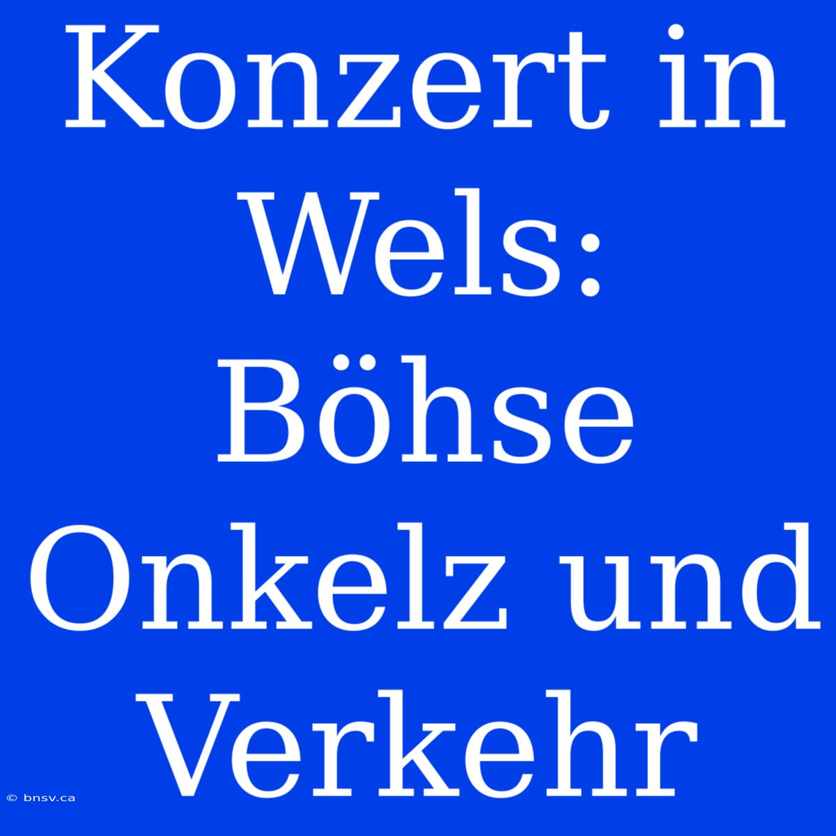 Konzert In Wels: Böhse Onkelz Und Verkehr