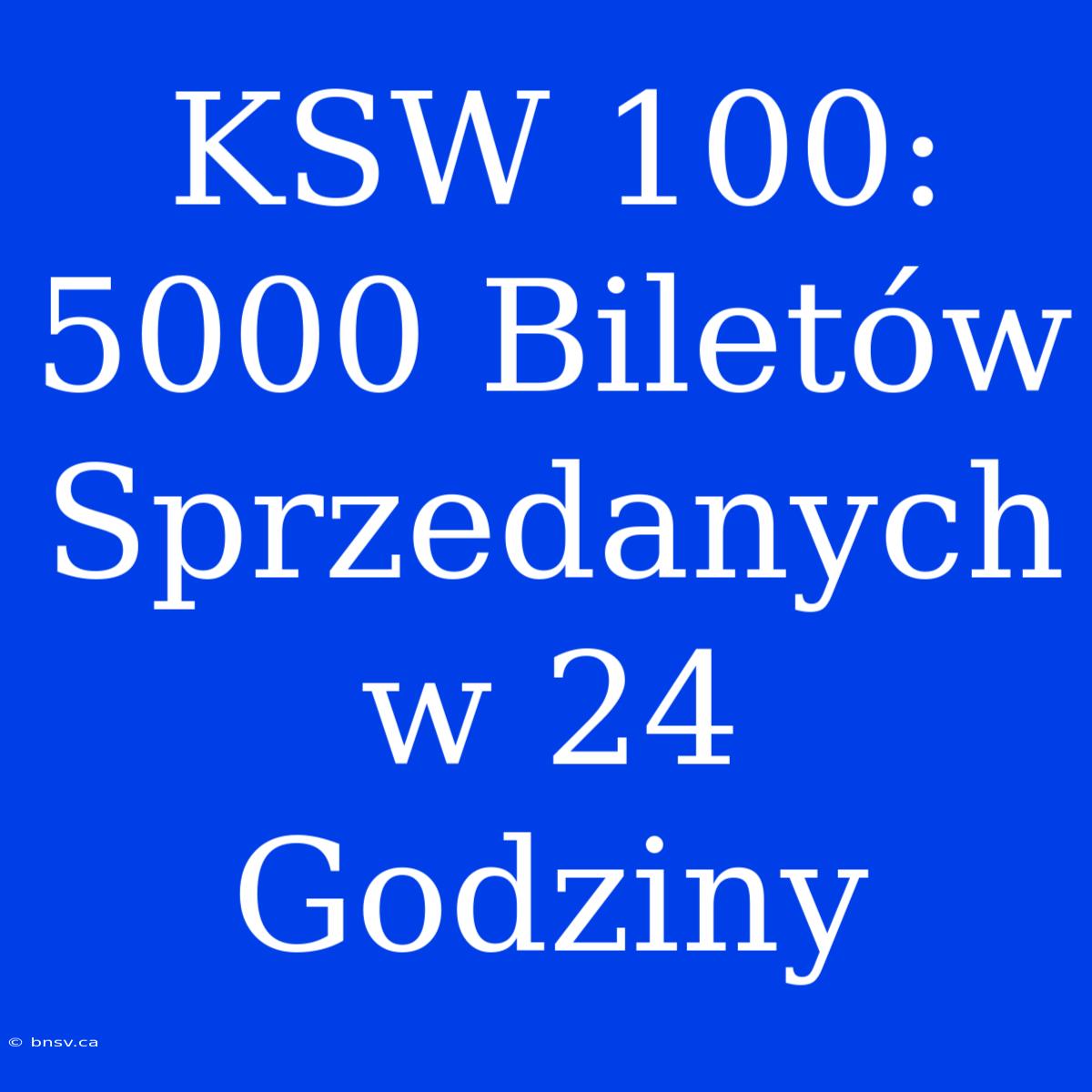 KSW 100: 5000 Biletów Sprzedanych W 24 Godziny