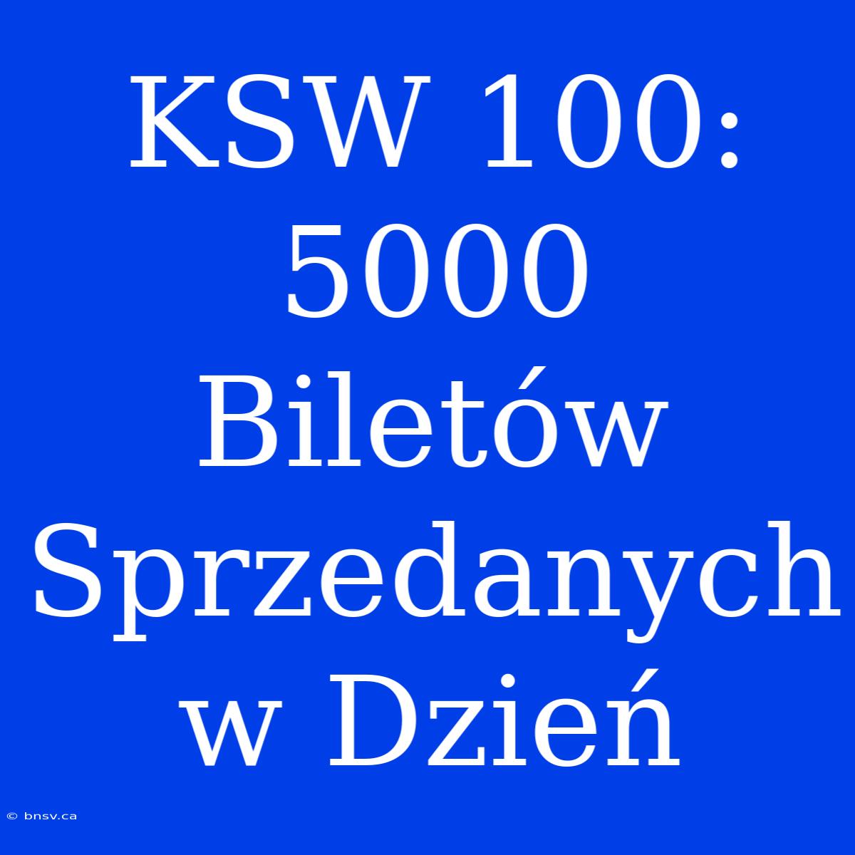 KSW 100: 5000 Biletów Sprzedanych W Dzień