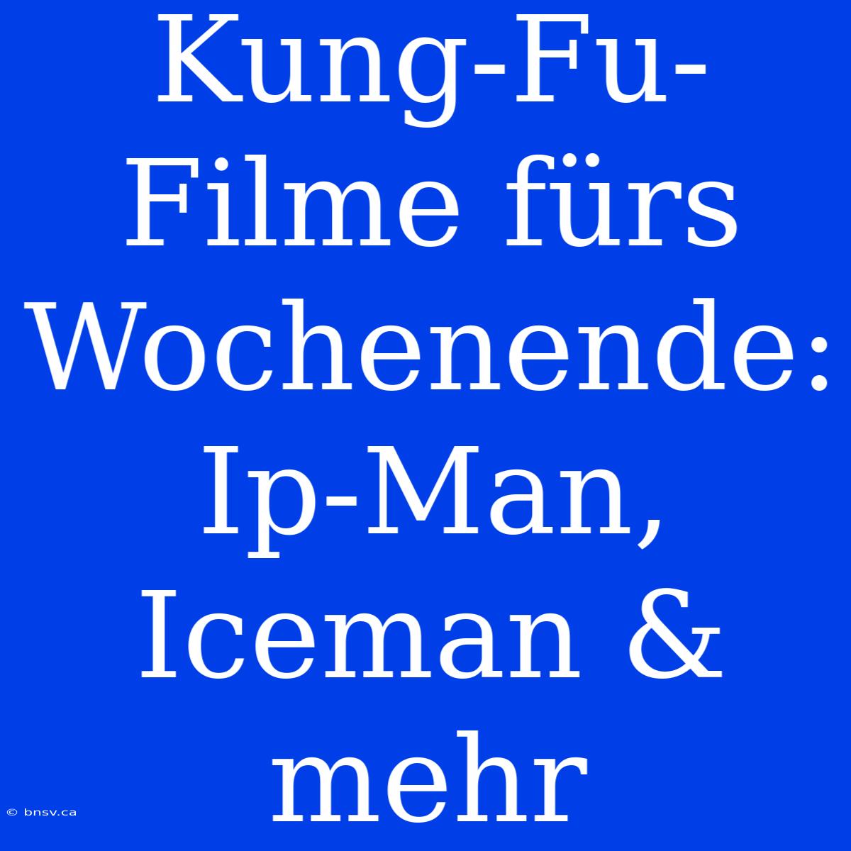 Kung-Fu-Filme Fürs Wochenende: Ip-Man, Iceman & Mehr