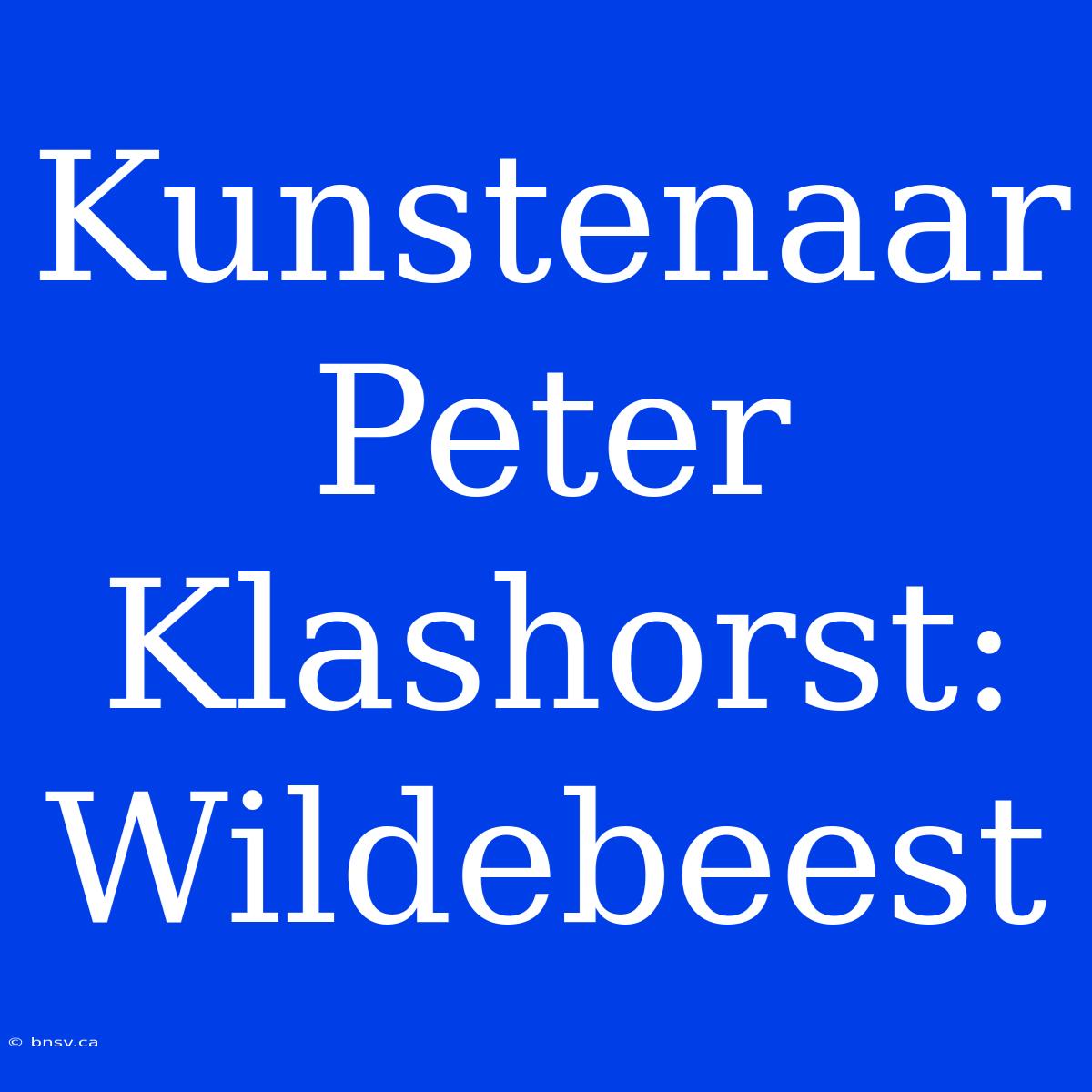 Kunstenaar Peter Klashorst: Wildebeest