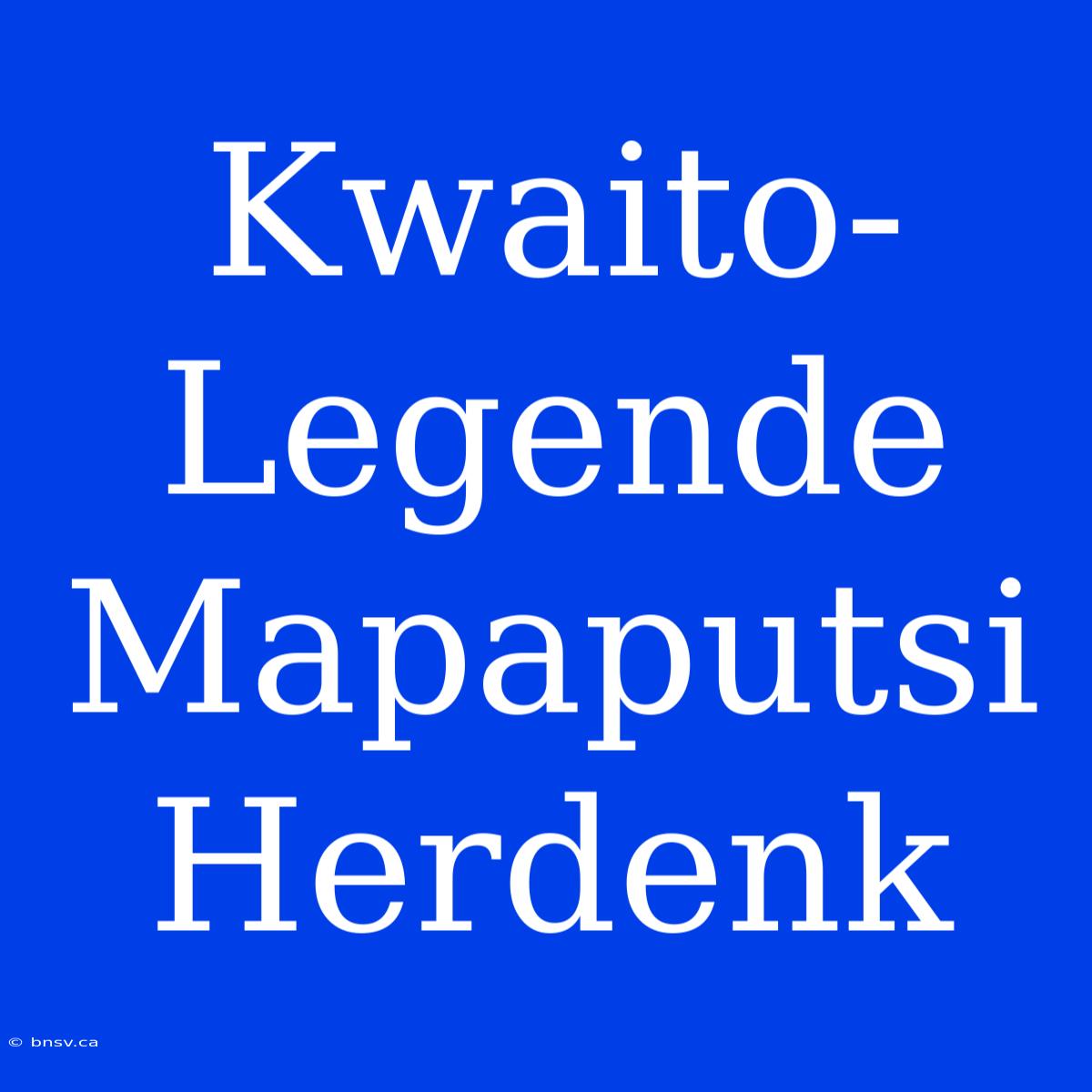 Kwaito-Legende Mapaputsi Herdenk