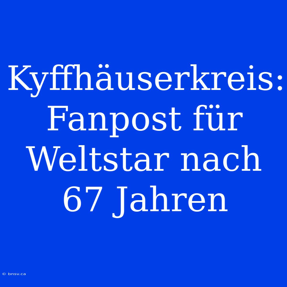 Kyffhäuserkreis: Fanpost Für Weltstar Nach 67 Jahren