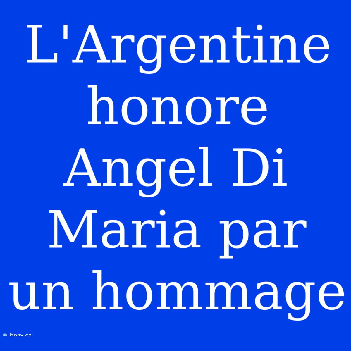 L'Argentine Honore Angel Di Maria Par Un Hommage