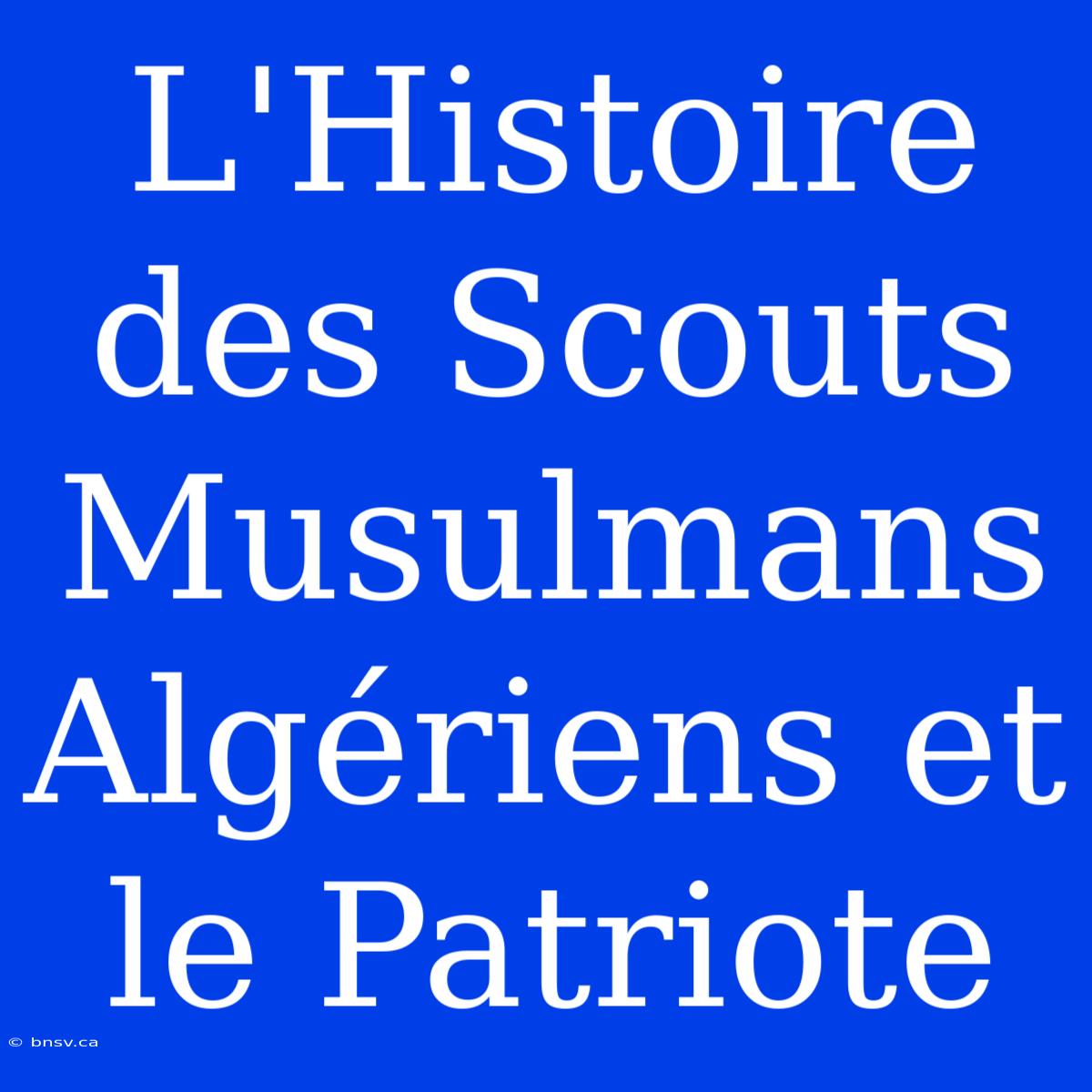 L'Histoire Des Scouts Musulmans Algériens Et Le Patriote