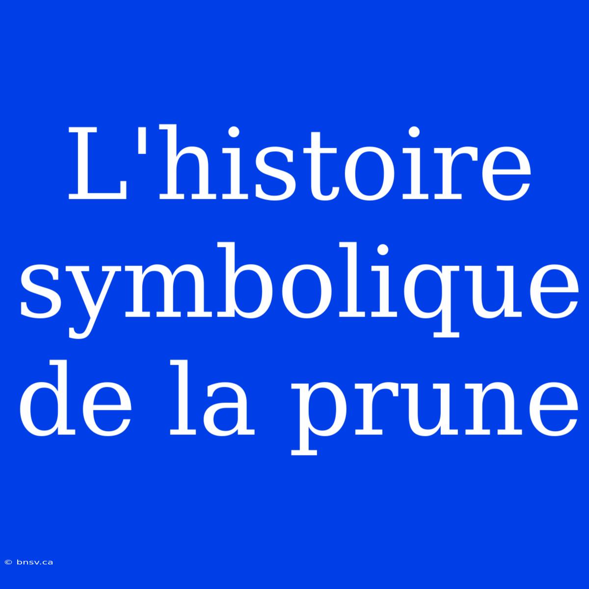 L'histoire Symbolique De La Prune