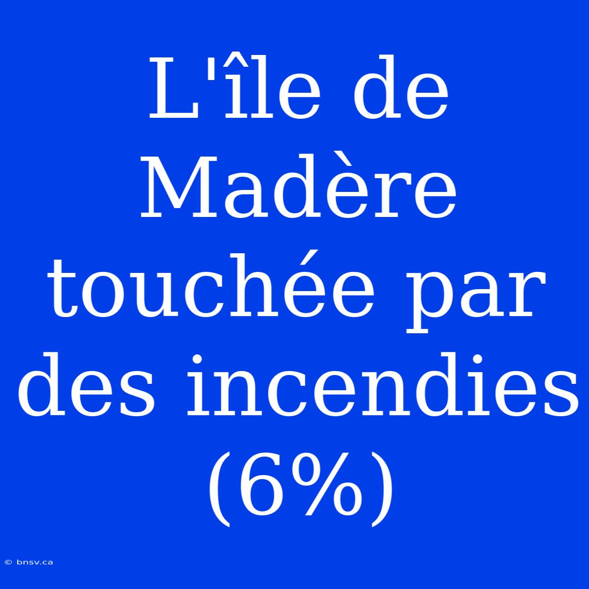 L'île De Madère Touchée Par Des Incendies (6%)