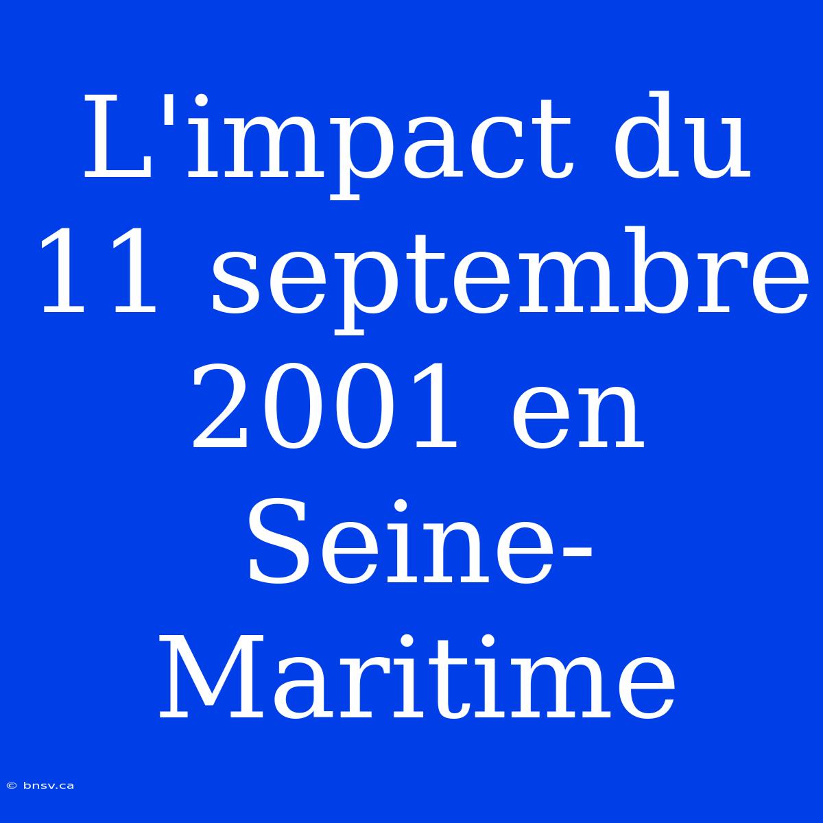 L'impact Du 11 Septembre 2001 En Seine-Maritime