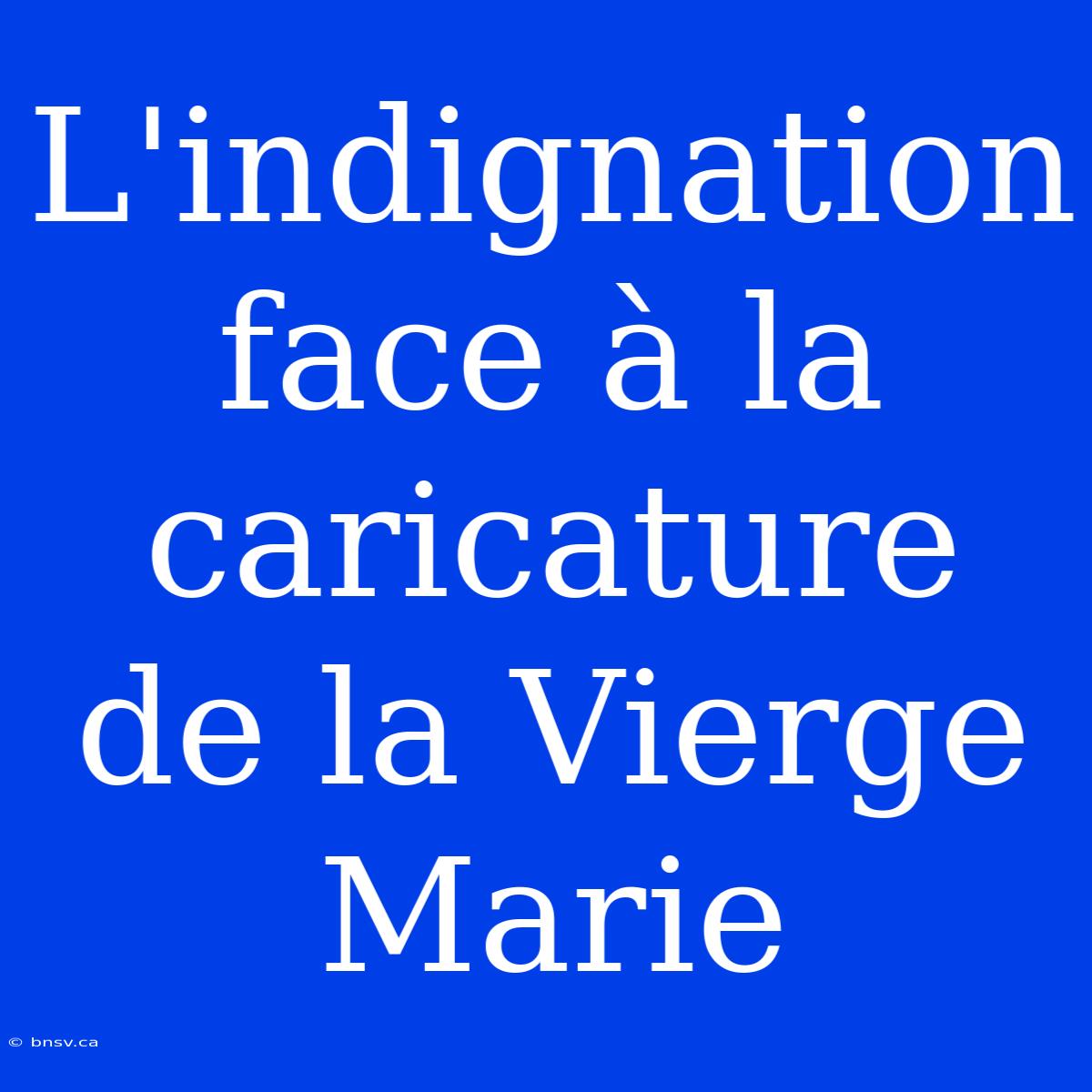 L'indignation Face À La Caricature De La Vierge Marie