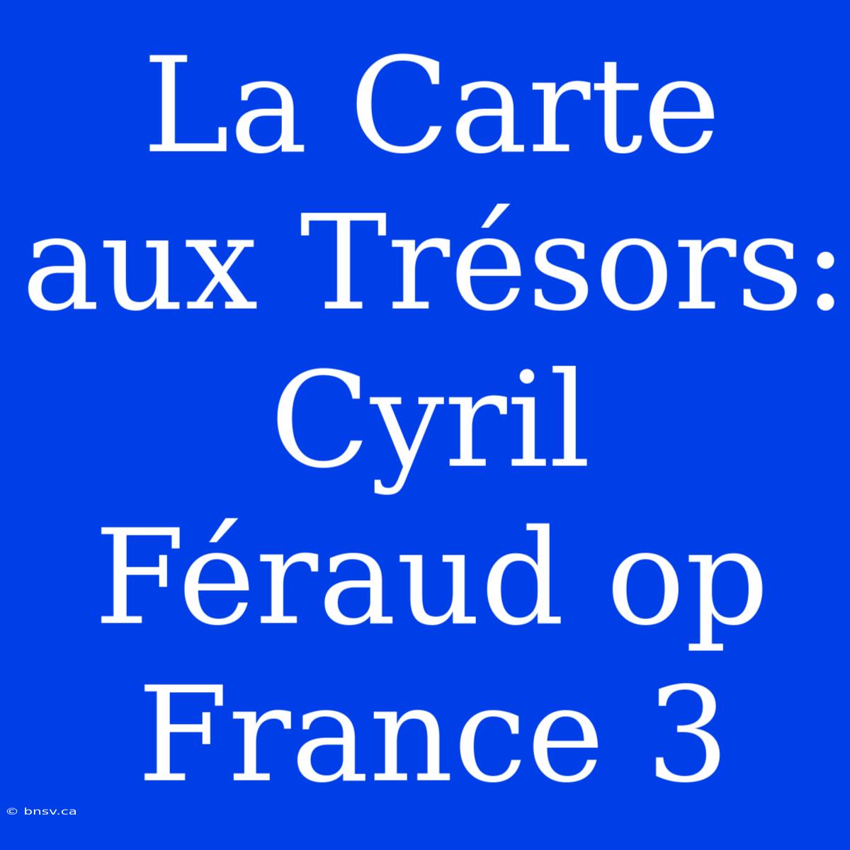 La Carte Aux Trésors: Cyril Féraud Op France 3